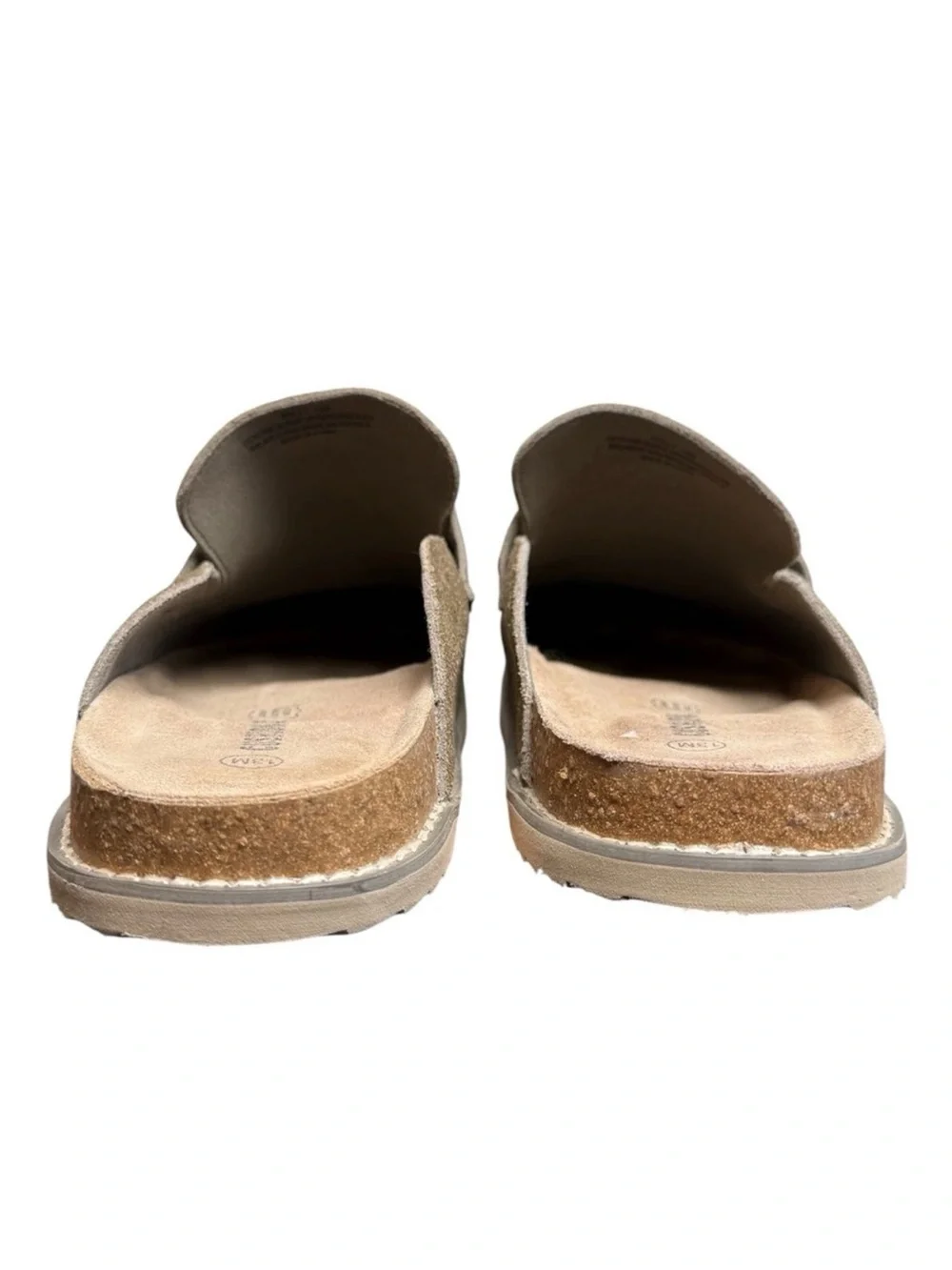 Cushionaire Wally Men's Taupe Suede Slip-On Cork Clog Mule Slide Shoes Size 13